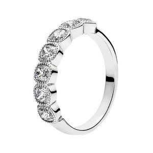 Pandora Silver CZ Alluring Cushion Ring